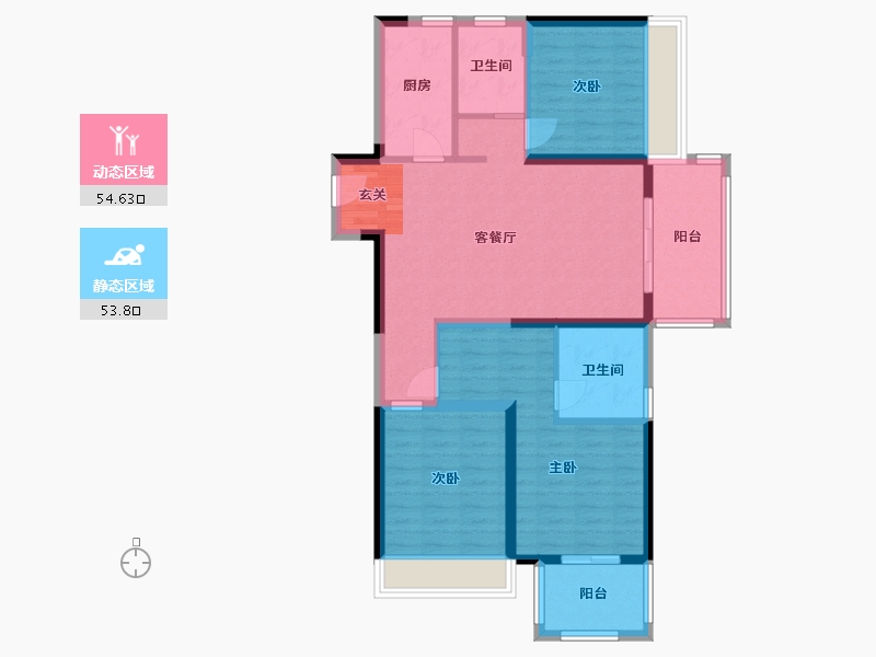 河南省-郑州市-中海万锦熙岸-96.81-户型库-动静分区