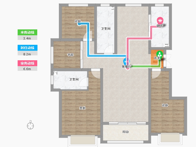 山东省-潍坊市-中房花漫里-113.00-户型库-动静线