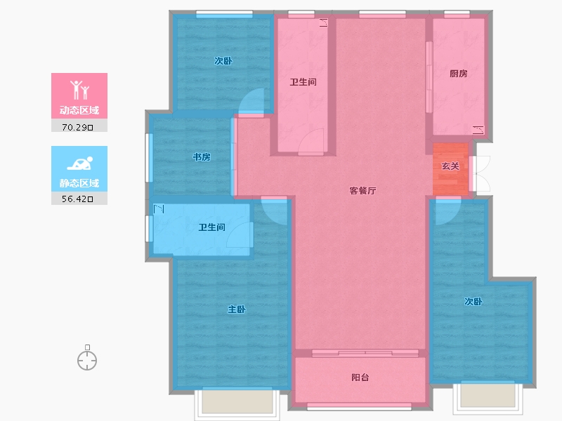 山东省-潍坊市-中房花漫里-113.00-户型库-动静分区