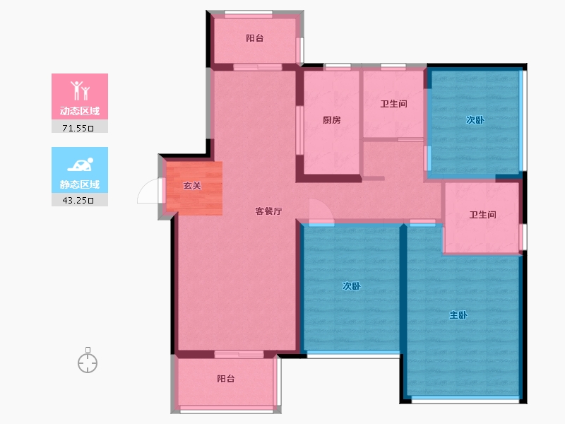 河南省-郑州市-中海万锦熙岸-102.40-户型库-动静分区