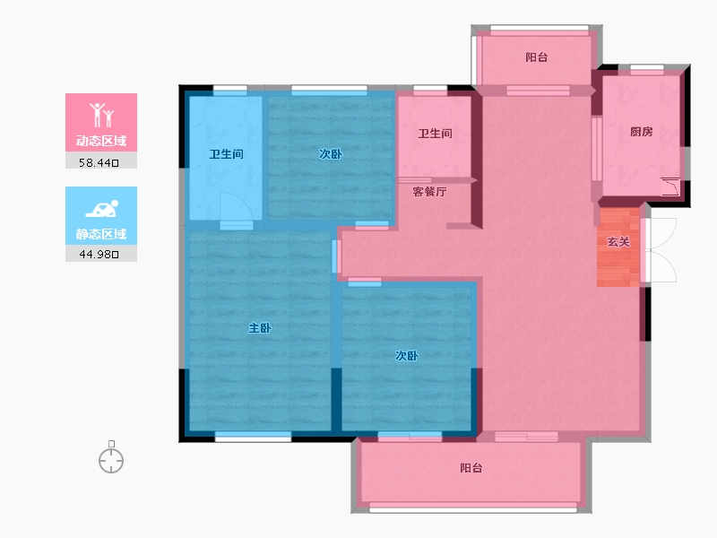 河南省-郑州市-永威双鹤湖畔-92.00-户型库-动静分区