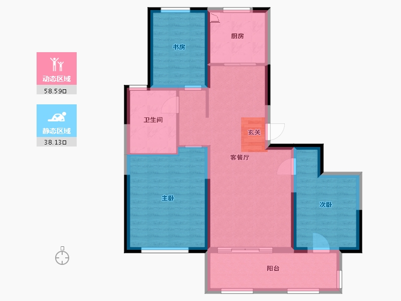 山东省-威海市-新港城-86.41-户型库-动静分区