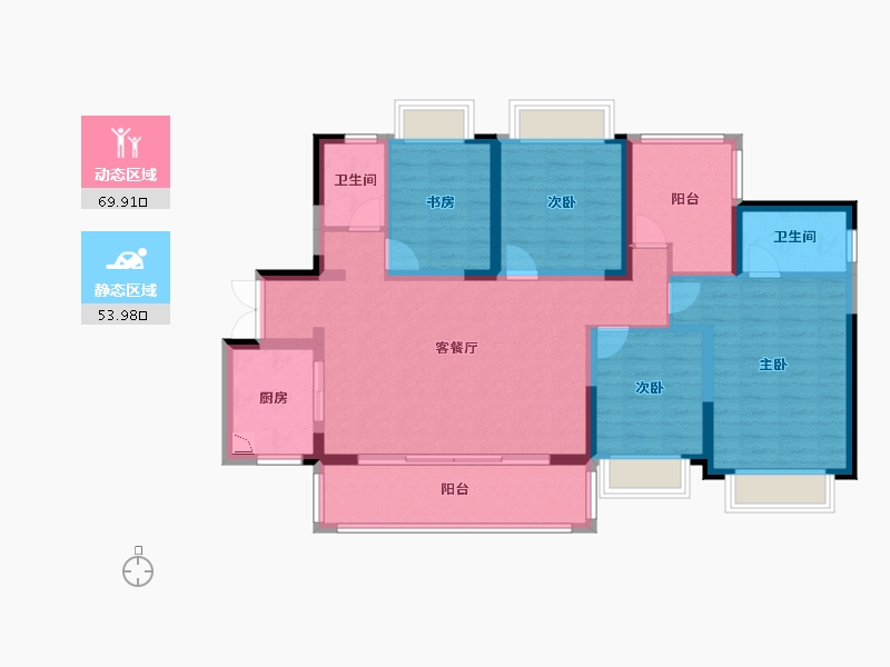 广西壮族自治区-南宁市-交投地产阳光100阿尔勒-110.69-户型库-动静分区