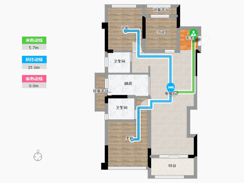 浙江省-金华市-中奥华鸿天宸尚品-79.21-户型库-动静线