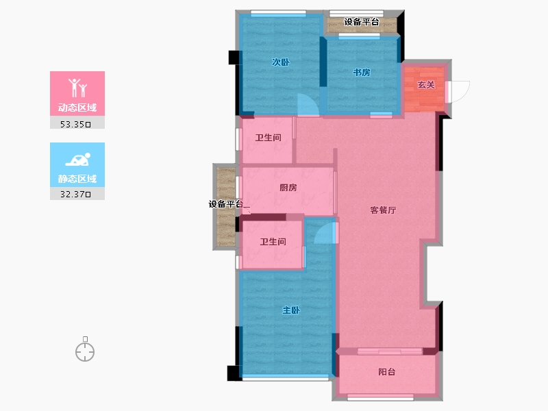 浙江省-金华市-中奥华鸿天宸尚品-79.21-户型库-动静分区