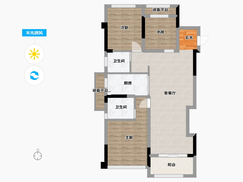 浙江省-金华市-中奥华鸿天宸尚品-79.21-户型库-采光通风