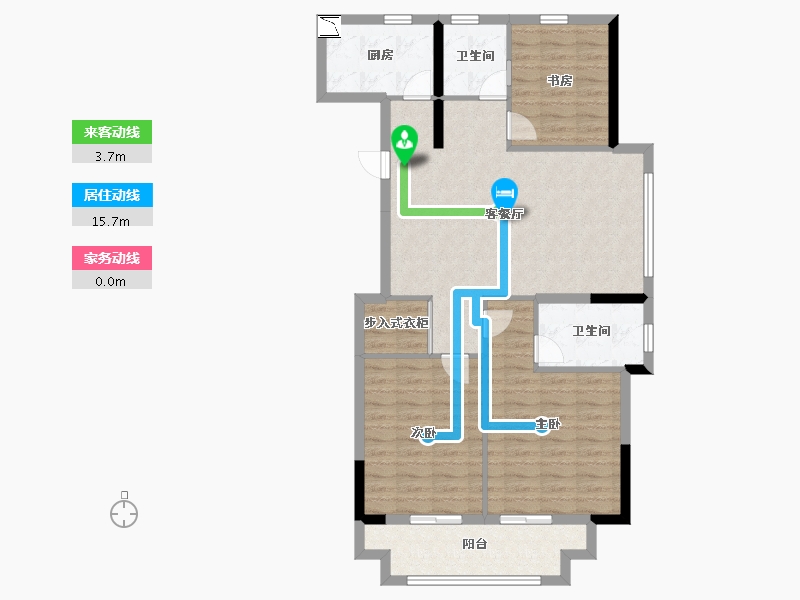 浙江省-宁波市-新东城阳光苑-92.00-户型库-动静线