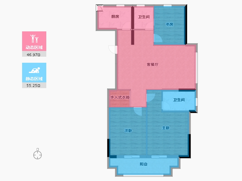 浙江省-宁波市-新东城阳光苑-92.00-户型库-动静分区