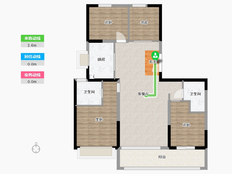 河南省-郑州市-康桥香麓湾-113.60-户型库-动静线