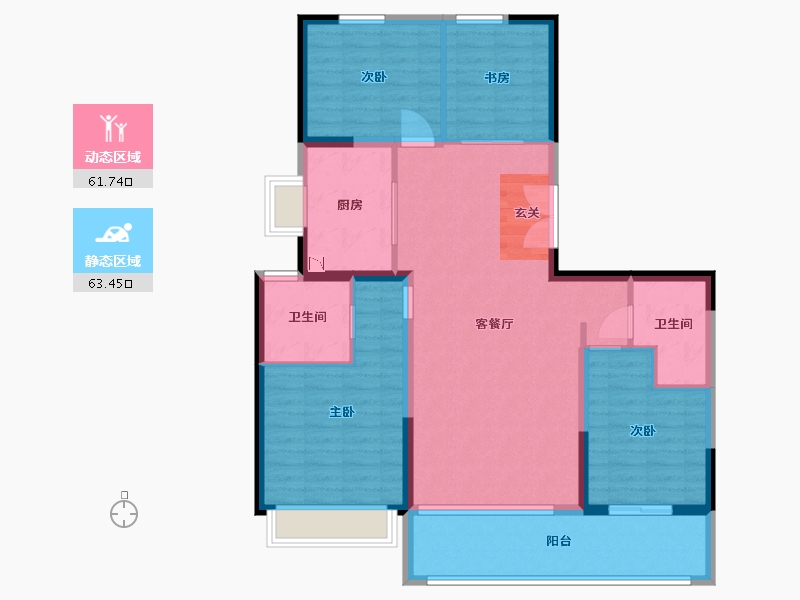 河南省-郑州市-康桥香麓湾-113.60-户型库-动静分区