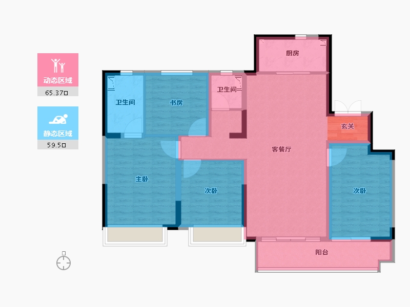 山东省-潍坊市-金科礼悦东方-112.00-户型库-动静分区