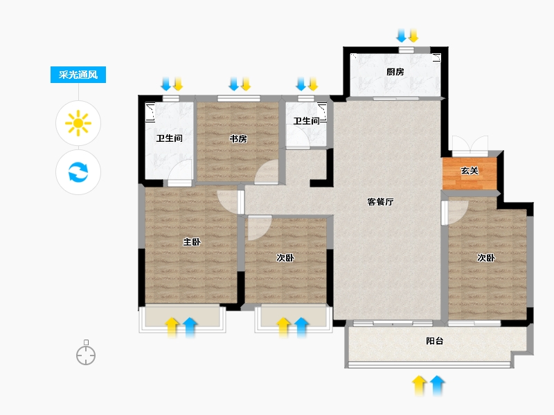 山东省-潍坊市-金科礼悦东方-112.00-户型库-采光通风