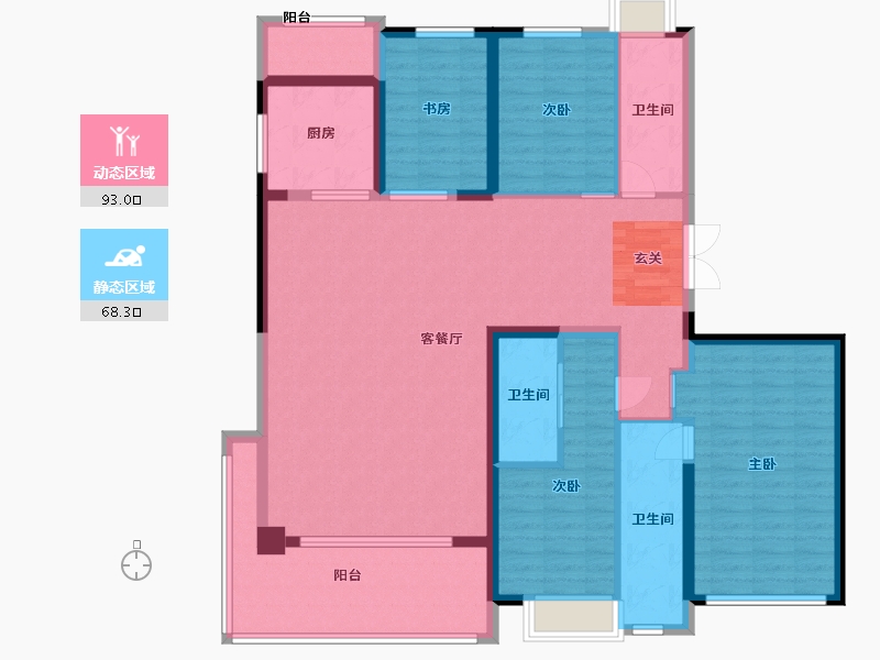 河南省-郑州市-康桥香麓湾-145.56-户型库-动静分区