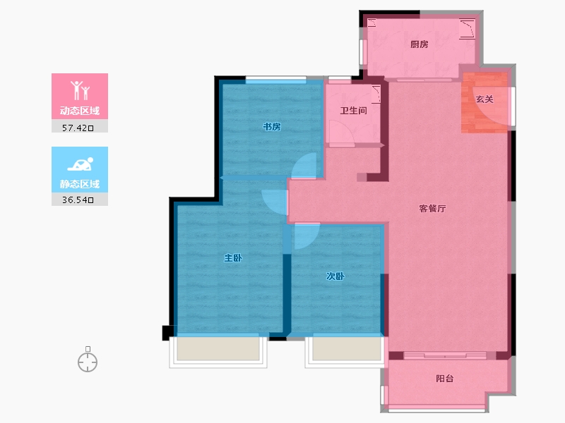 山东省-潍坊市-金科集美天宸-84.16-户型库-动静分区