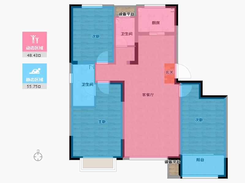 山东省-潍坊市-中房花漫里-94.00-户型库-动静分区