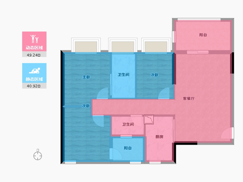 广东省-湛江市-万洲悦华府-80.58-户型库-动静分区