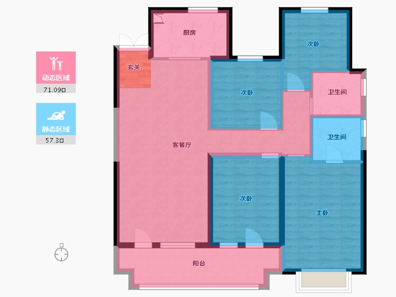 山东省-菏泽市-鲁商蓝岸公馆-115.20-户型库-动静分区