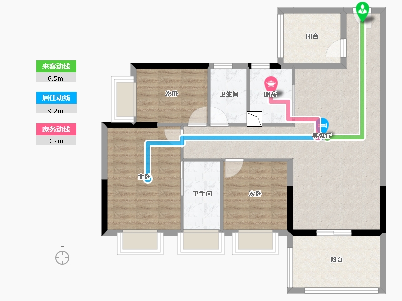 广东省-湛江市-万洲悦华府-93.23-户型库-动静线