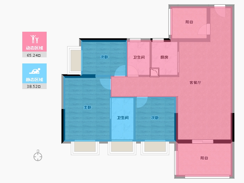 广东省-湛江市-万洲悦华府-93.23-户型库-动静分区