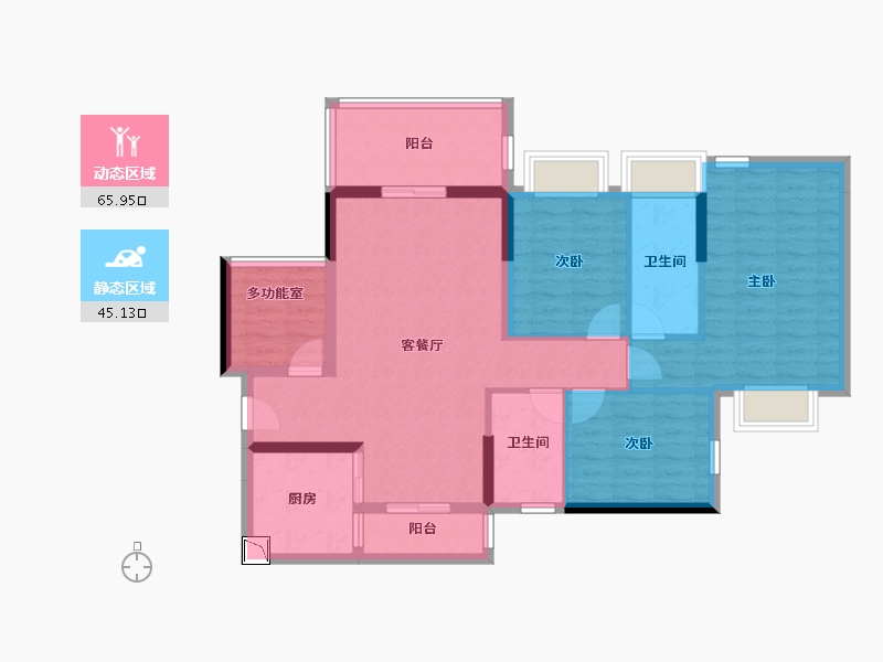 广东省-湛江市-万洲悦华府-98.94-户型库-动静分区