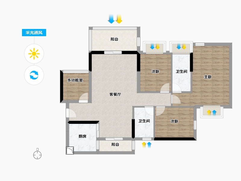 广东省-湛江市-万洲悦华府-98.94-户型库-采光通风