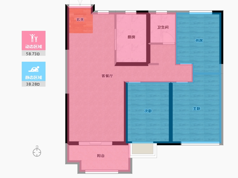 山东省-菏泽市-鲁商蓝岸公馆-87.20-户型库-动静分区