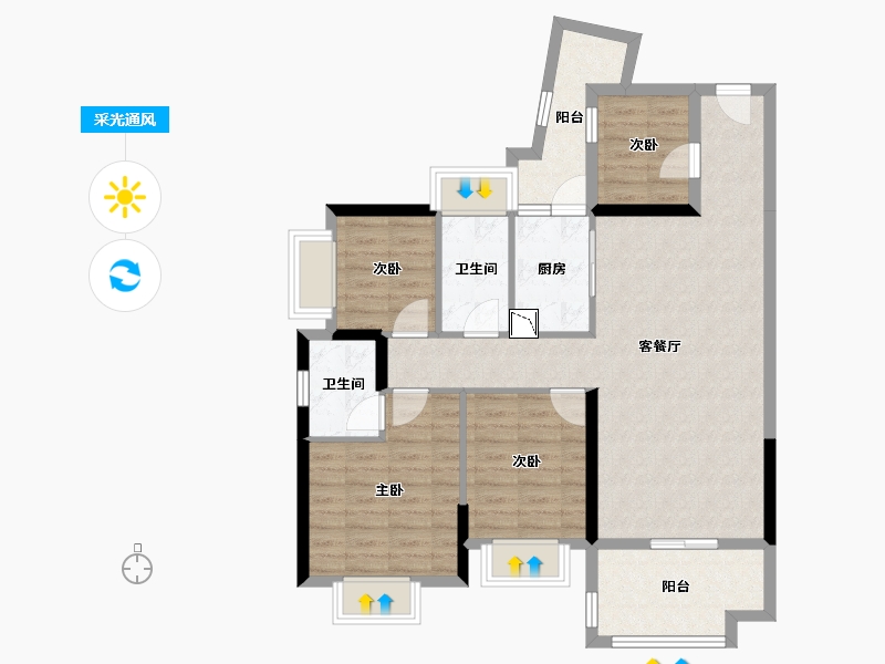 广东省-湛江市-硕基一品-93.19-户型库-采光通风