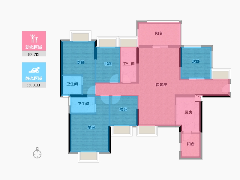 广东省-湛江市-硕基一品-113.37-户型库-动静分区