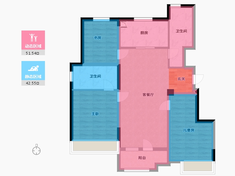 山东省-烟台市-世茂揽樾-83.01-户型库-动静分区