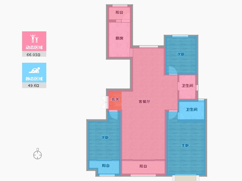 山东省-潍坊市-城投奥文公馆-103.62-户型库-动静分区