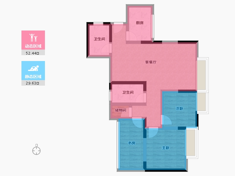 四川省-南充市-尚品国际一期-71.36-户型库-动静分区