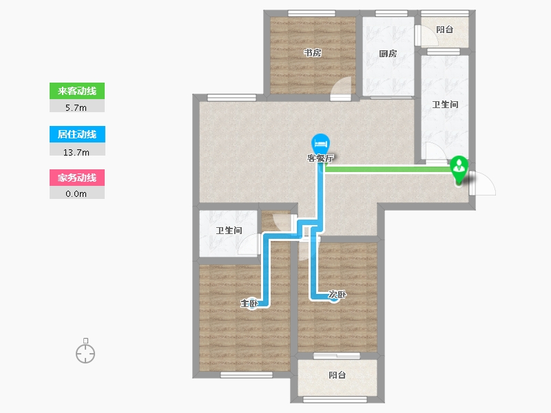 江苏省-徐州市-盛世阳光华庭-96.77-户型库-动静线