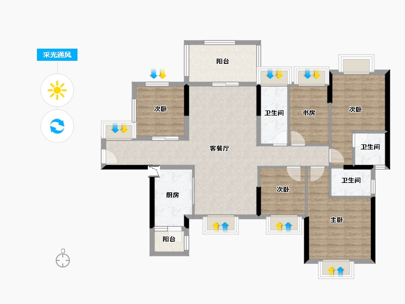 广东省-湛江市-硕基一品-111.48-户型库-采光通风