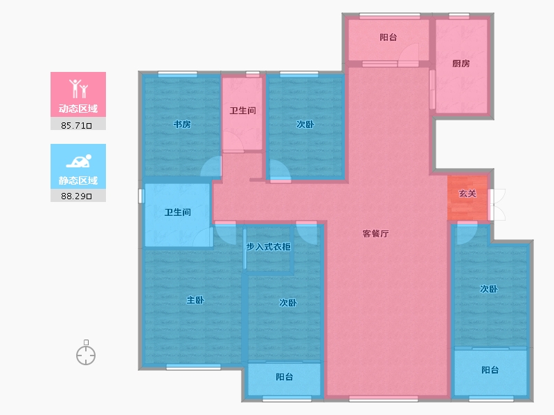 山东省-潍坊市-城投奥文公馆-156.53-户型库-动静分区