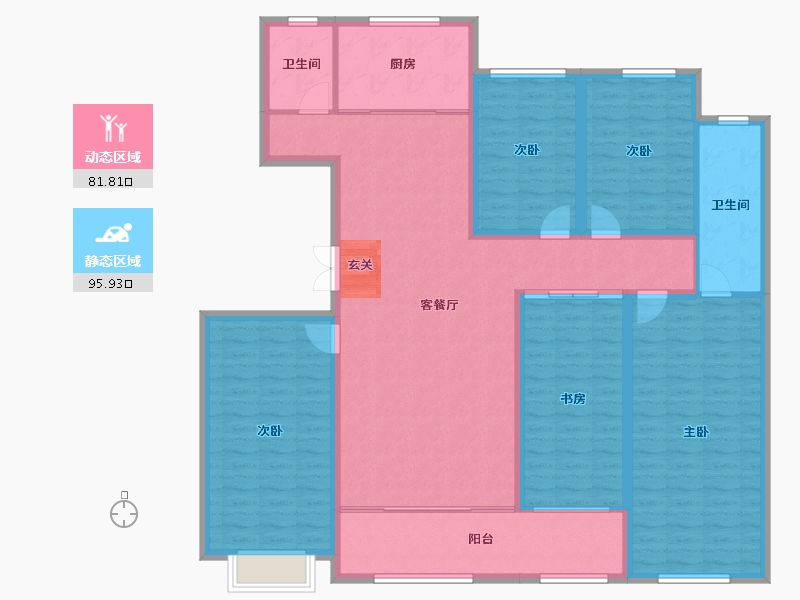 山东省-潍坊市-城投奥文公馆-161.83-户型库-动静分区