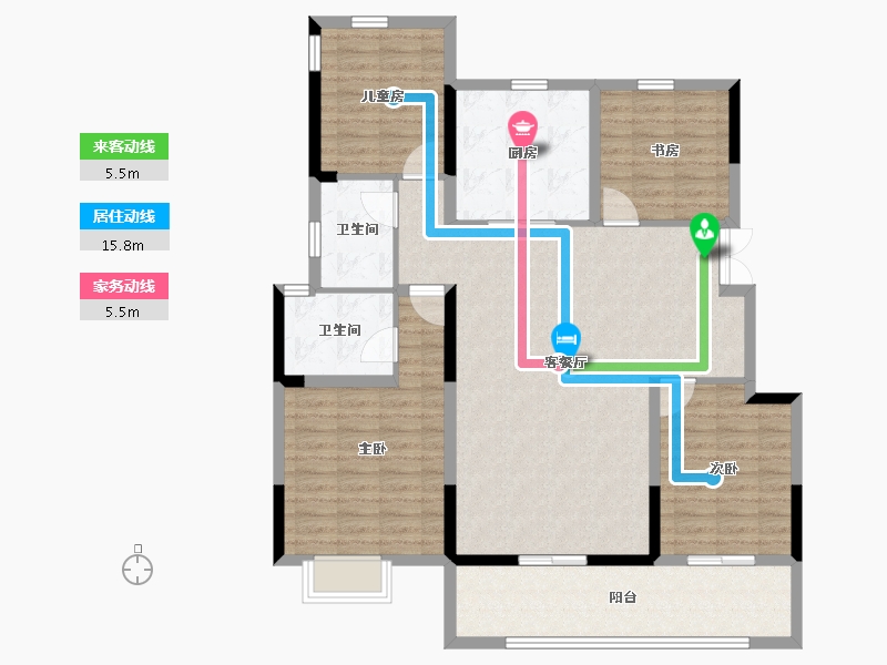 安徽省-合肥市-万兴湖山间-120.00-户型库-动静线