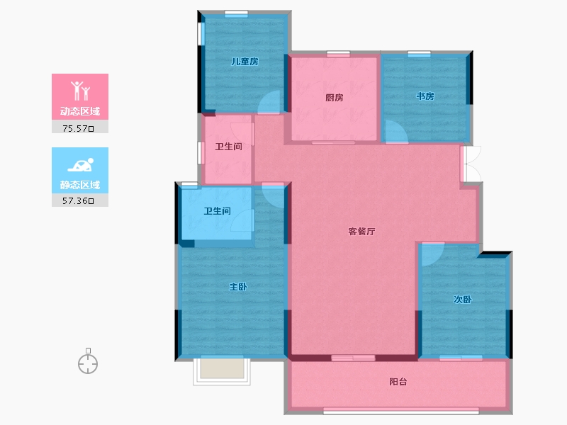 安徽省-合肥市-万兴湖山间-120.00-户型库-动静分区