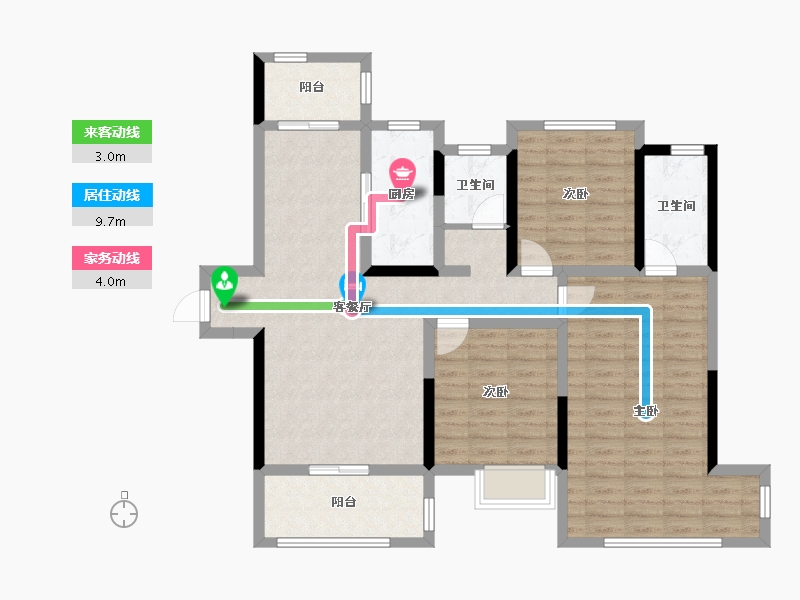 湖北省-宜昌市-中铁龙盘湖世纪山水-102.41-户型库-动静线