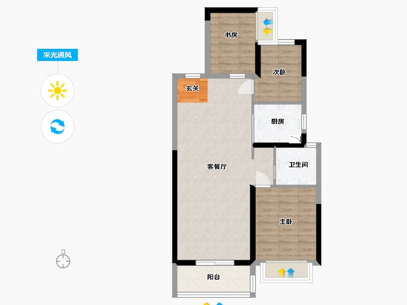 河南省-郑州市-美盛教育港湾-71.20-户型库-采光通风