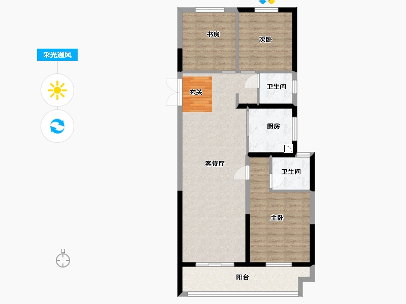 河南省-郑州市-美盛教育港湾-94.40-户型库-采光通风