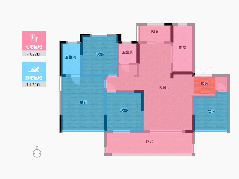 安徽省-滁州市-北京城房时代庄园-111.20-户型库-动静分区