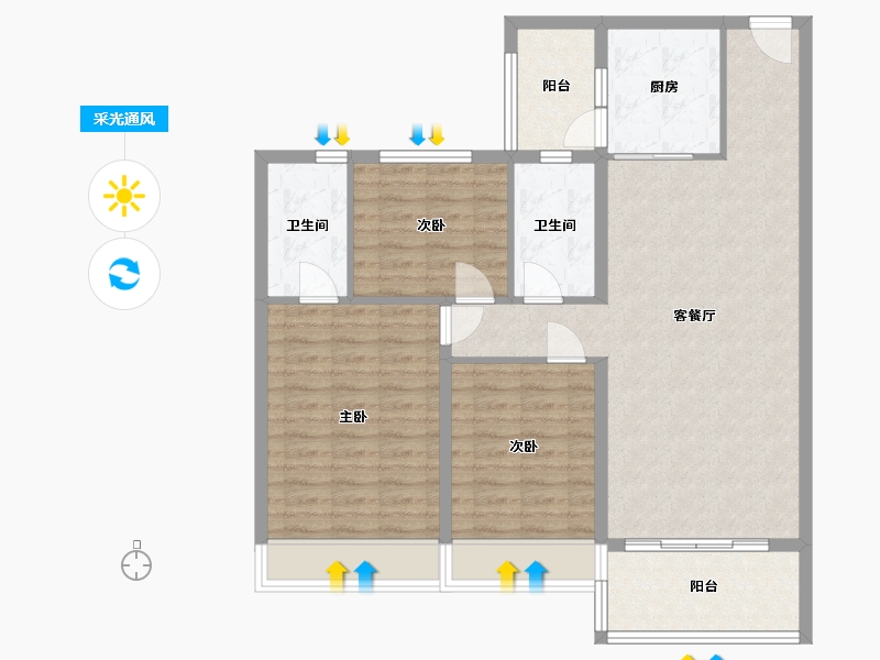 河南省-安阳市-安阳碧桂园-100.00-户型库-采光通风