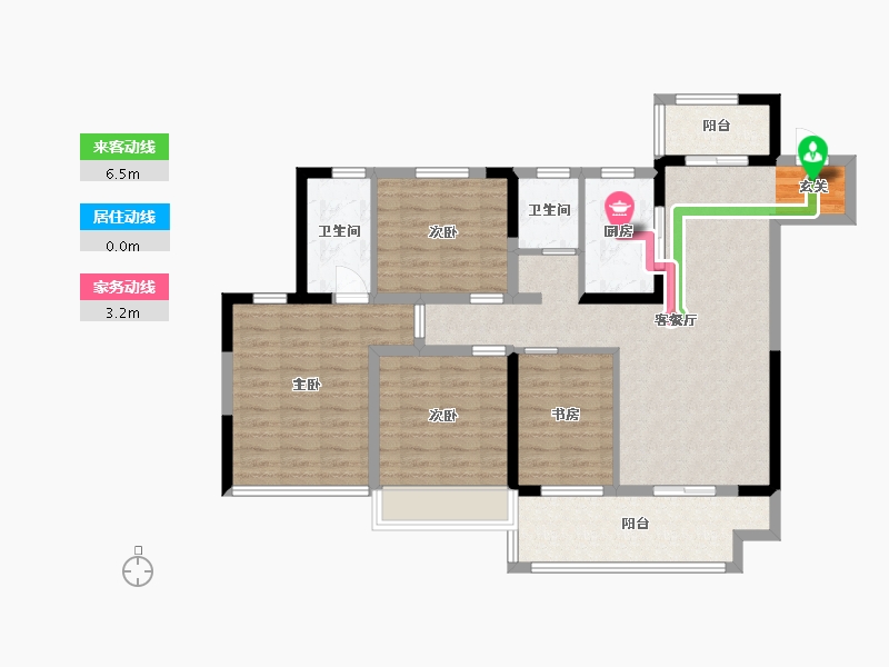 安徽省-滁州市-北京城房时代庄园-102.39-户型库-动静线