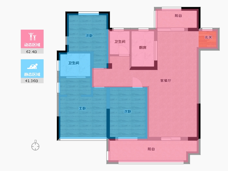 安徽省-滁州市-北京城房时代庄园-92.00-户型库-动静分区