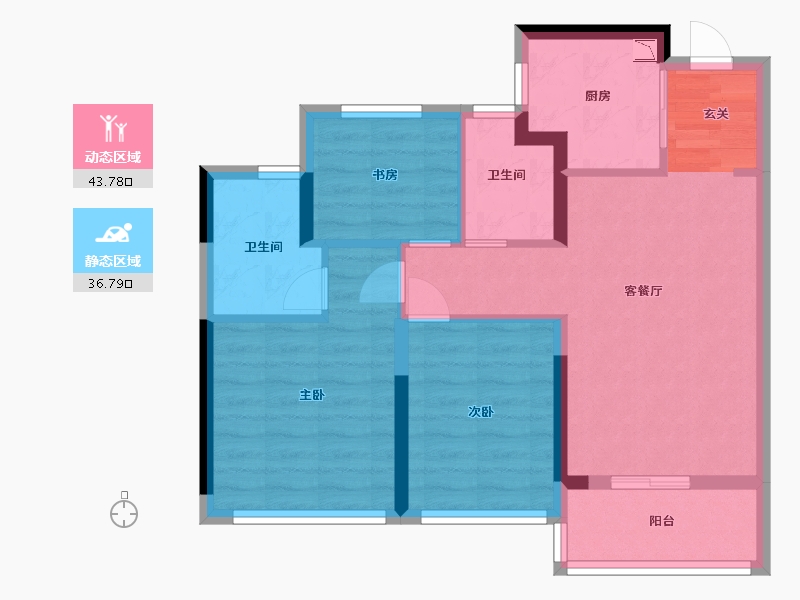 浙江省-杭州市-祥生云湖城-71.20-户型库-动静分区