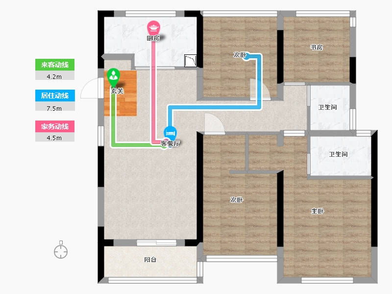 浙江省-杭州市-祥生云湖城-93.60-户型库-动静线