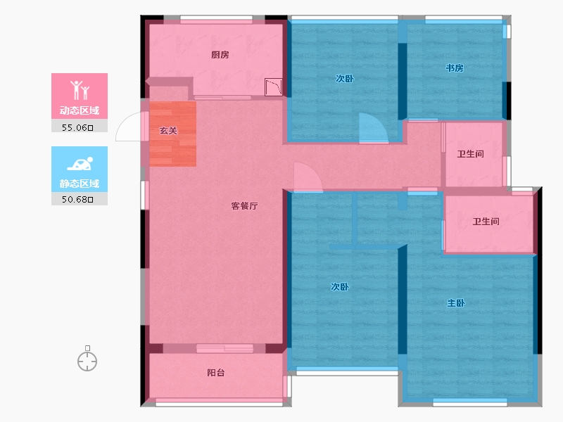 浙江省-杭州市-祥生云湖城-93.60-户型库-动静分区