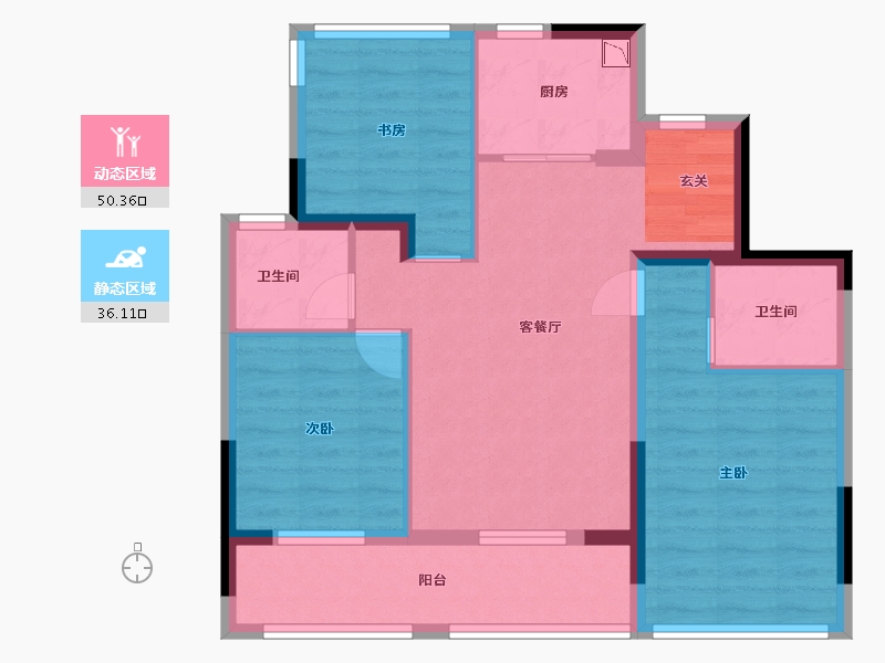 浙江省-杭州市-保亿麓语湖苑-76.80-户型库-动静分区