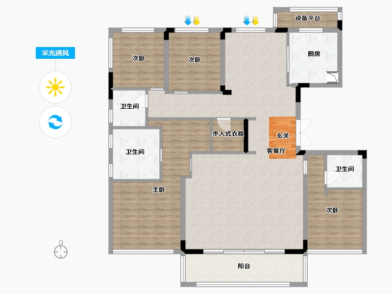 浙江省-杭州市-保利澄品-158.40-户型库-采光通风