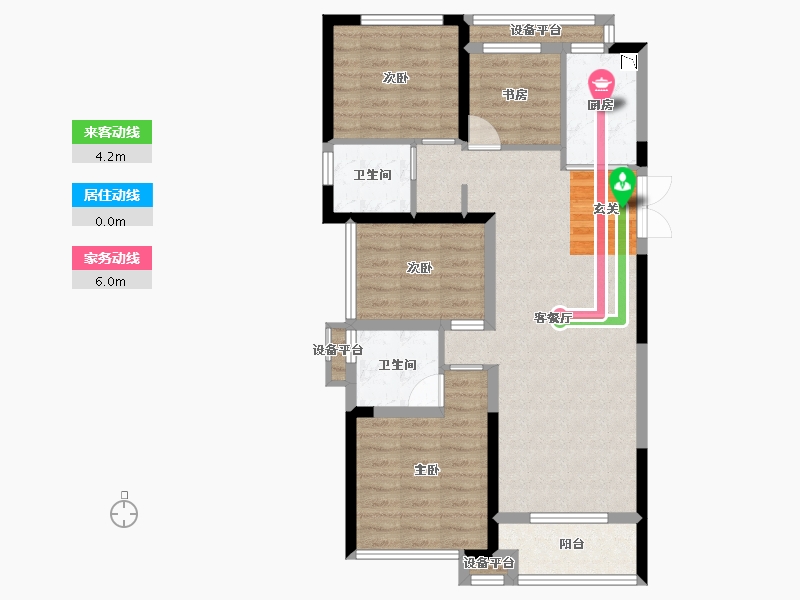 浙江省-嘉兴市-绿城桂语钱塘-84.81-户型库-动静线